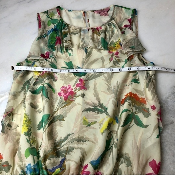 Ted Baker London Floral Ruffle Blouse - Cream and Multicolor - Picture 8 of 10
